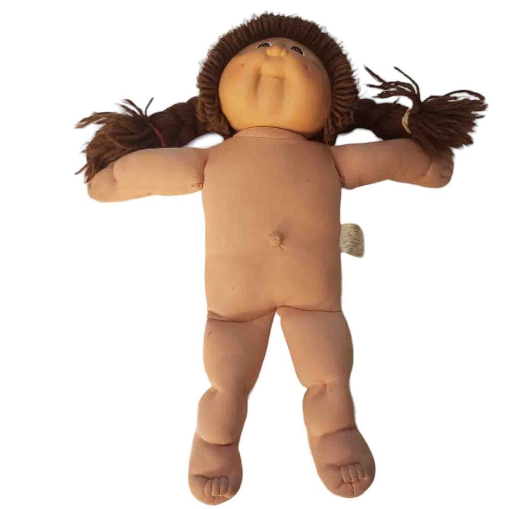 Cabbage Patch Doll Brown Ponytails Hair 16" 1985 Signature